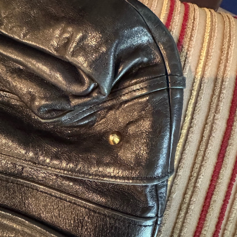Chloe Heloise Black Leather Tote with Gold Accents - Picture 4 of 13